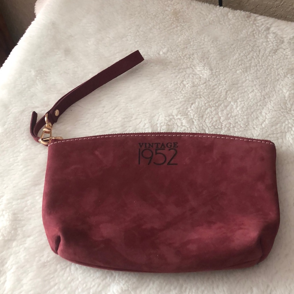 Vintage 1952 suade purse p2269